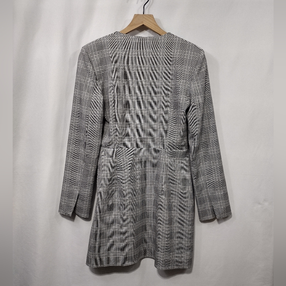 NWOT Zara Plaid Blazer Dress Women's S Black White Office Career Retro Y2K 90s - Picture 7 of 11